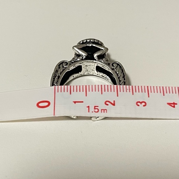 Brand New Unisex Size 2 Amethyst Cat-Eye Ring Stainless Steel Adjustable Size - Picture 6 of 7